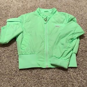 Retro members only neon green jacket